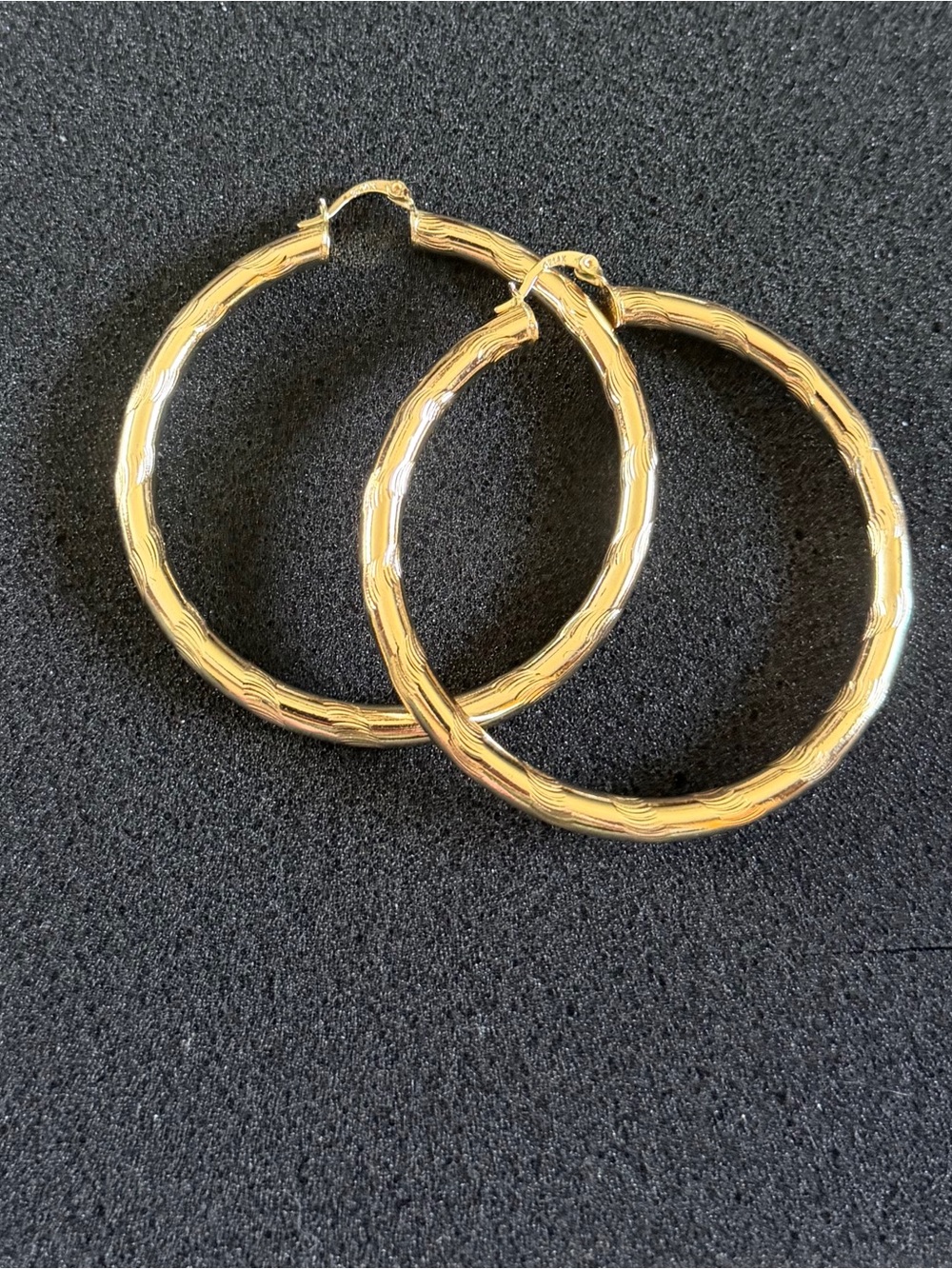 14K GP Large Hoop Earrings - Picture 5 of 8